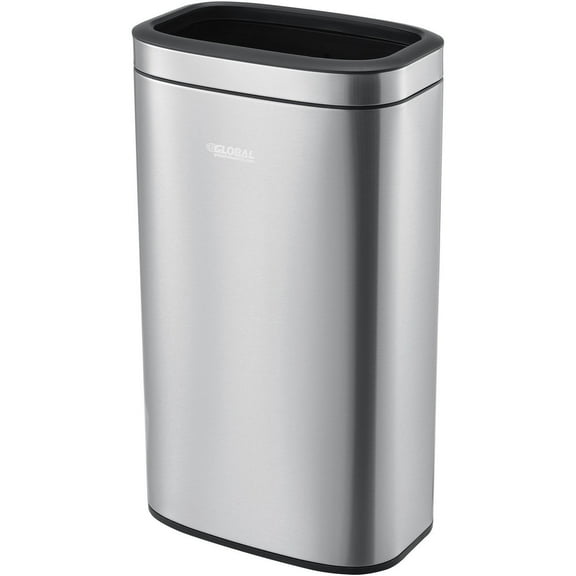 Global Industrial 641442SS 8 gal Stainless Steel Slim Open Top Trash Can