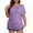 Purple, variant on Bixock Maternity Tops for Women Short Sleeve T Shirts Solid Color Crew Neck Maternity Shirt Elastic Hem Loose Breathable Casual Pregnant Top
