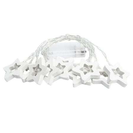 

ZTTD LED Star Wooden Pendant Lights String Star Warm White Lights Festival Decorative Lights String A