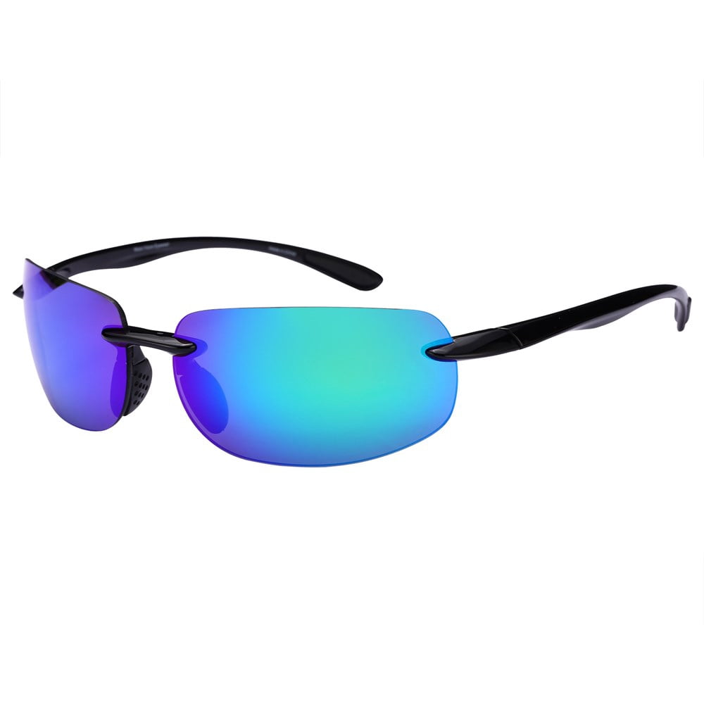 "The Influencer" Sport Wrap Polarized Sunglasses for Men and Women - Lightweight Frames - Cyan