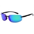 thumbnail image 5 of "The Influencer" Sport Wrap Polarized Sunglasses for Men and Women - Lightweight Frames - Cyan, 5 of 5