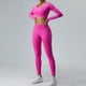 thumbnail image 1 of Traje de yoga de manga larga de otoño e invierno para mujer, pantalones de yoga con espalda cruzada sexy sin costuras y levantamiento de cadera de melocotón, 1 of 6