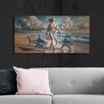 thumbnail image 6 of Luxe Metal Art 'Beach Side Shark Walk' by Rey Klimt Metal Wall Art, 48" x 24", 6 of 9