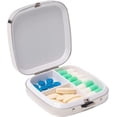 thumbnail image 3 of Portable Metal Travel Medicine Box/Storage Box (Square 3 Compartments, Square Silver), 3 of 7