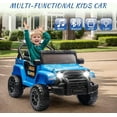 thumbnail image 6 of Okybaby 12V Kids Ride On Truck Car with Remote Control&Four-wheel Suspension, Toddler Electric Ride on Toys with Dual Motor,LED Light/USB/Bluetooth/Bonus Stickers for Kids 2+,Blue, 6 of 8