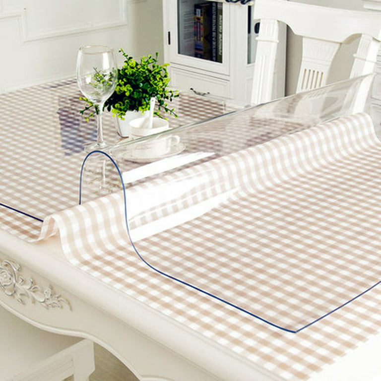 UDIYO Clear Table Cover Protector, Thick PVC Plastic Desk Mat