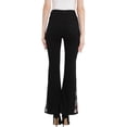 thumbnail image 2 of Womens Floral Daisy Embroidered Mid Rise Bell Bottom Flare Frayed Hem Jeans, 2 of 5