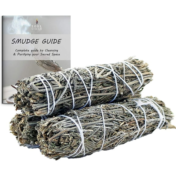 3 Pack Lavender Smudge Stick Bundle | 3 Pack Lavender Sage Sticks for Cleansing, Energy Clearing, Smudging, & Positive Vibes