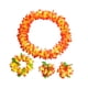 thumbnail image 2 of Conjunto de leis hawaianos, guirnalda, collar, diadema, pulseras, flores artificiales portátiles Naranja Rojo, 2 of 9
