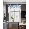 thumbnail image 3 of Blue Spring Botanical Swag Valances for Windows, Small Curtains Drapes, Weeping Eucalyptus Butterfly Kitchen Window Curtains Over Sink Rod Pocket Window Treatment Valance for Bedroom/Bathroom 56"x36", 3 of 5