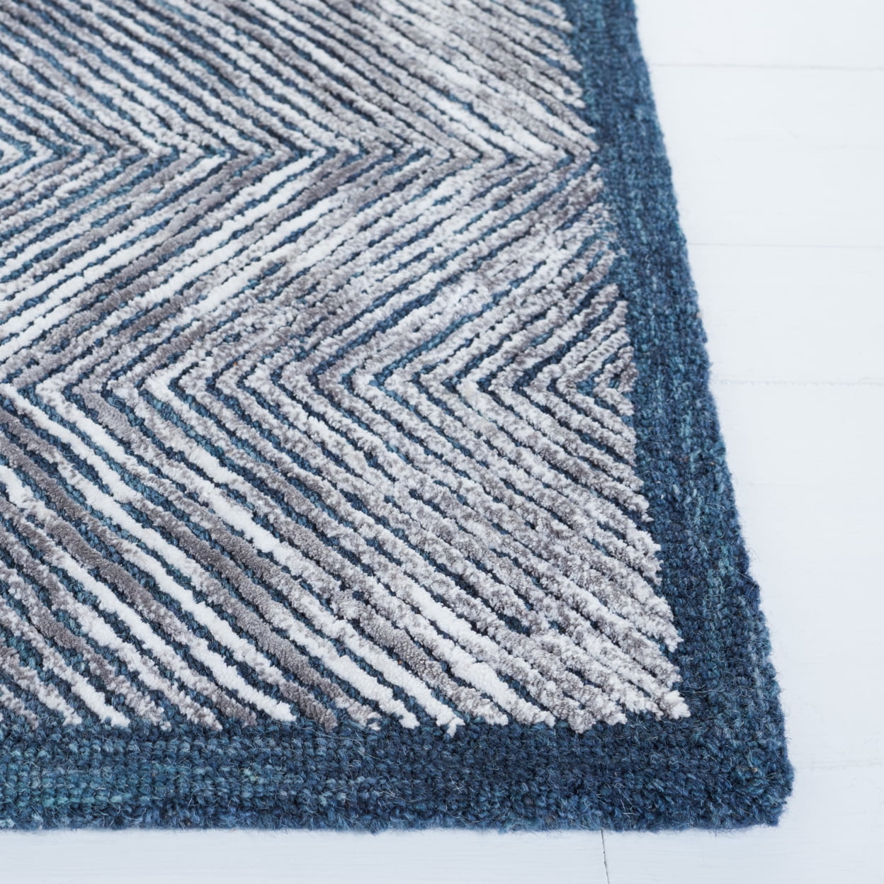 SAFAVIEH Soho Jonie Abstract Area Rug, Dark Grey/Ivory, 6' x 9'
