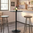 thumbnail image 2 of Table de Bar 23,5 Pouces Dessus de Table Table de Cocktail Ronde Table de Pub avec Base en Métal Plateau en MDF Table Moderne à Dessus Haut Table Ronde pour Cocktail, Bistro, Fête, Noir, 2 of 10