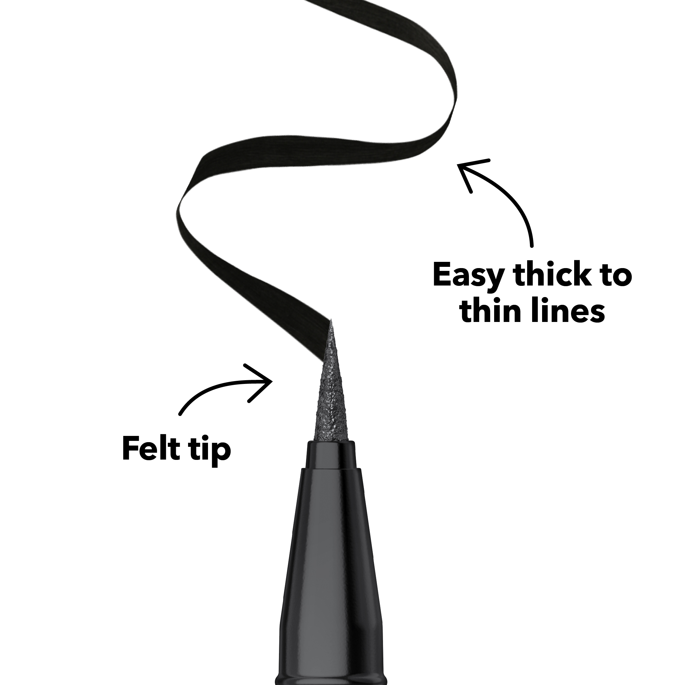 Hard Candy Party Lines Felt Tip Liner, Liquid Eyeliner, Waterproof, Little Black Dress, Black