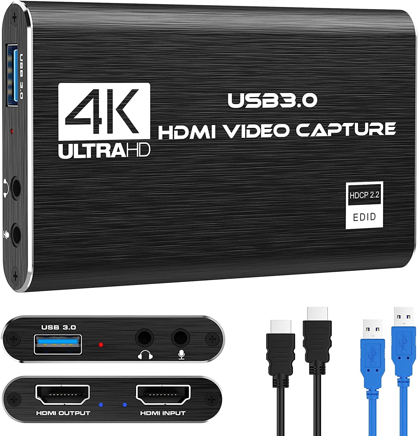 4K Audio Video Capture Card, HDMI USB 3.0 Video Capture Device 