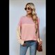 thumbnail image 4 of Camisa Holgada Informal de Punto con Cuello Redondo y Larga con Bloques de Color para Mujer, Color Rosa , Talla XXL, 4 of 6