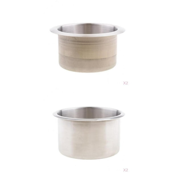 Soporte para bebidas Zulema empotrado acero inoxidable plateado 90 mm 85 mm