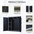 thumbnail image 3 of Remise de Rangement Extérieure 5x3 Pi Armoire en Résine Imperméable avec Portes Verrouillables pour Vélos et Meubles de Patio Noir, 3 of 7
