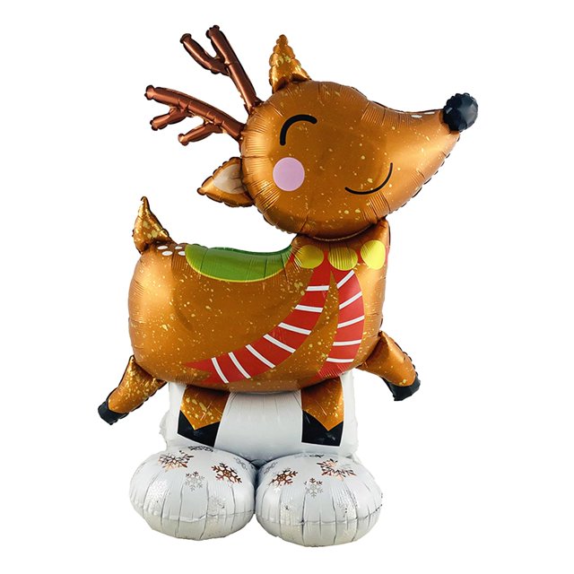 Globo navideño grande, decoración navideña con globos, figura de dibujos animados divertida Reno