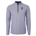 thumbnail image 2 of Men's Cutter & Buck  Navy/White Howard Bison Big & Tall Virtue Eco Pique Micro Stripe Recycled Quarter-Zip Pullover Top, 2 of 3
