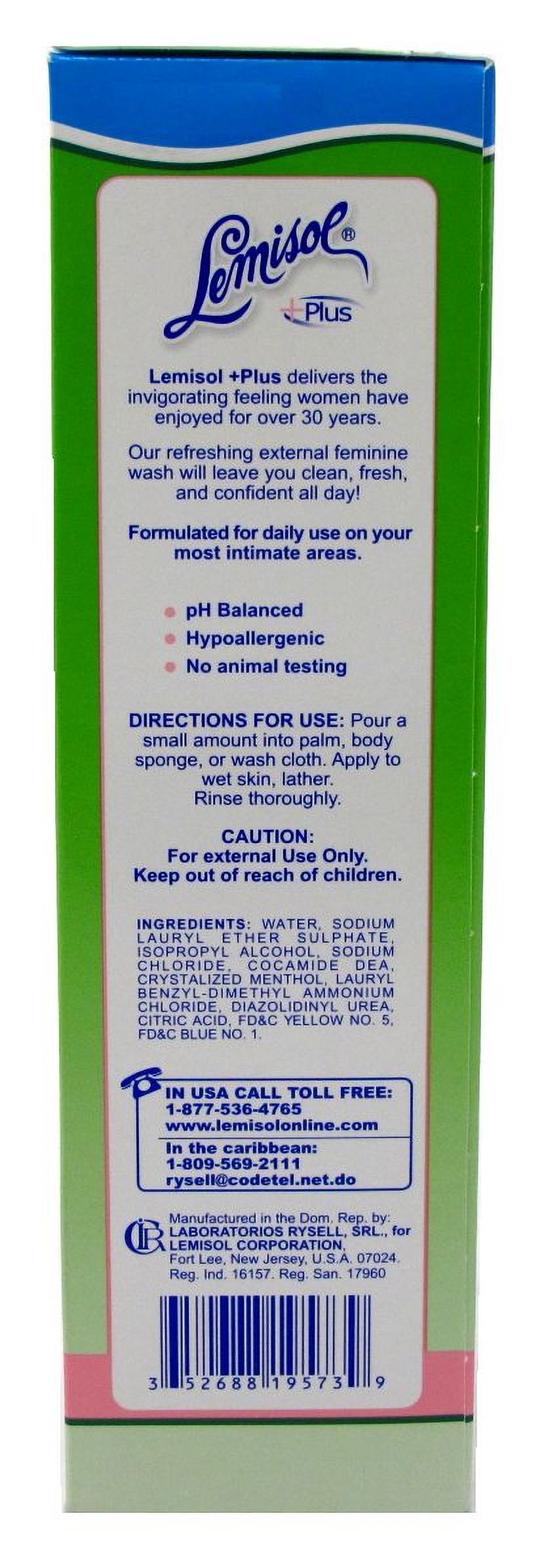 Lemisol Plus Feminine Wash Gentle Daily Cleanser 16oz (Pack of 3)
