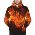 thumbnail image 3 of Zufioo Fiery Orange Flames Energy Design Fleece Comfortable Hoodie for Mens,Sweatshirt for Men,Pullover Hooded Sweatshirt for Men -XX-Large, 3 of 5