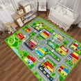 thumbnail image 3 of Extra Large Play Rug for Playroom, Car Mat Town City Road Map, Educational Learning Carpet Area Rug for Boys Baby Bedroom, 59 x 39.4 Inch, 3 of 5