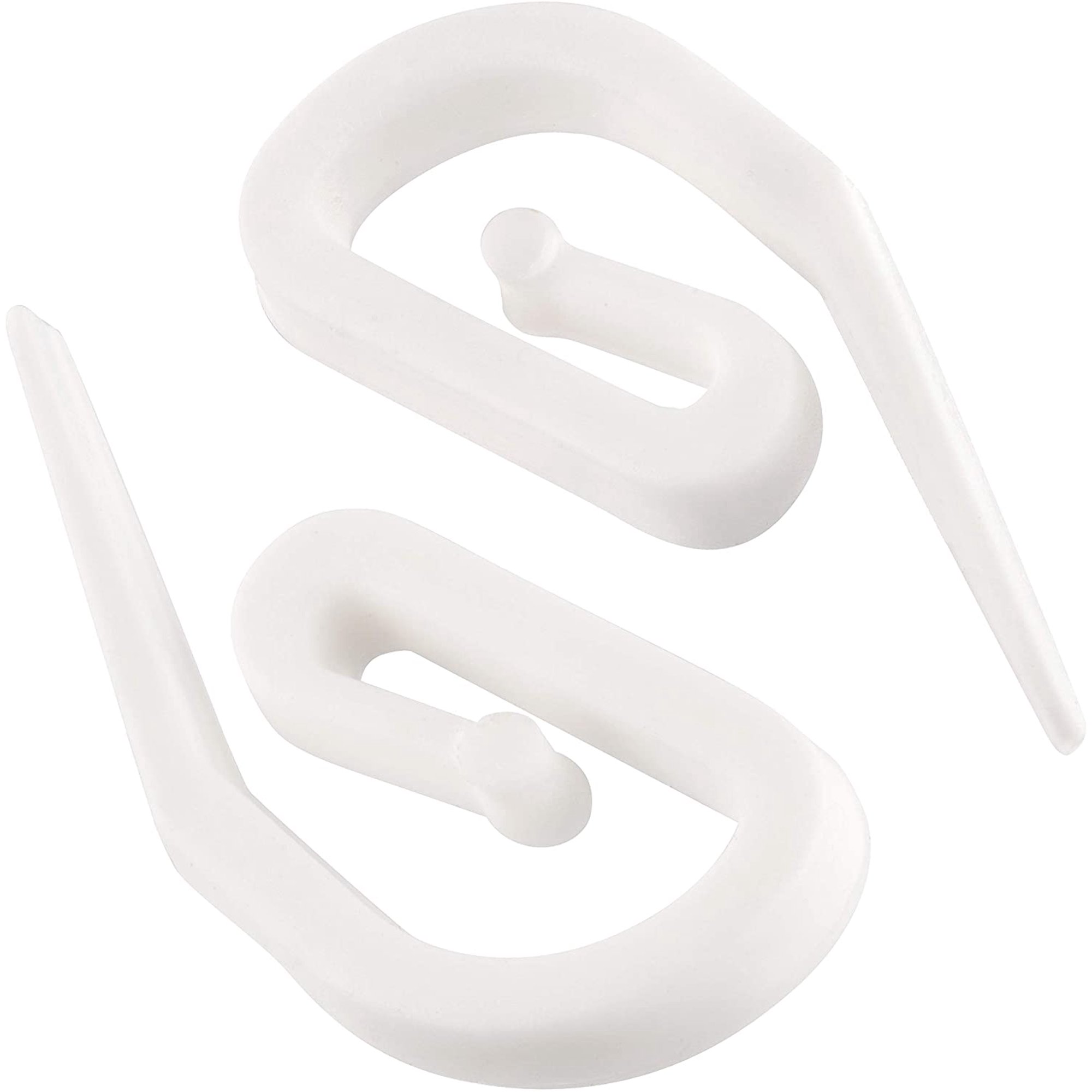 SNQ - Lot de 100 crochets de rideau en plastique blanc - Glisseurs pour