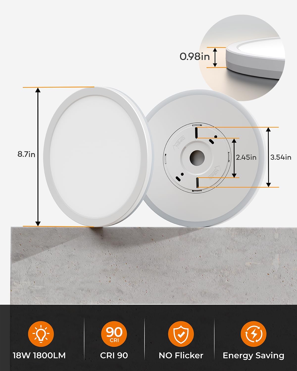 Matane 8.7" LED Flush Mount Ceiling Light with Night Light photo 6