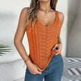 thumbnail image 5 of Women's Round D Neck Sleeveless Knitted Slim Fit Casual Open Navel Vest Womens T Shirts Multiple Pack Space Trashier Shirts Woman Tees Long Sleeve Heat Womens Compression Cold Gear Casual Short Sleeve, 5 of 7