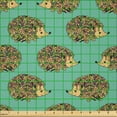 thumbnail image 2 of Ambesonne Hedgehog Fabric by the Yard Microfiber, Cartoon Style Fun, 3 Yards, Sea Green Multicolor, 2 of 2