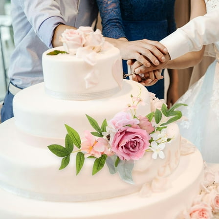 HONMEET Lifelike Cake Roses Cake Decoration Pink 1Pcs