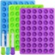 thumbnail image 1 of 3 Pack Mini Donut Silicone Molds, YuCool Non-stick Food Grade Silicone Candy Chocolate Jelly, Ice Cubes, Comes with 3 Droppers - Blue, Green, Purple, 1 of 5