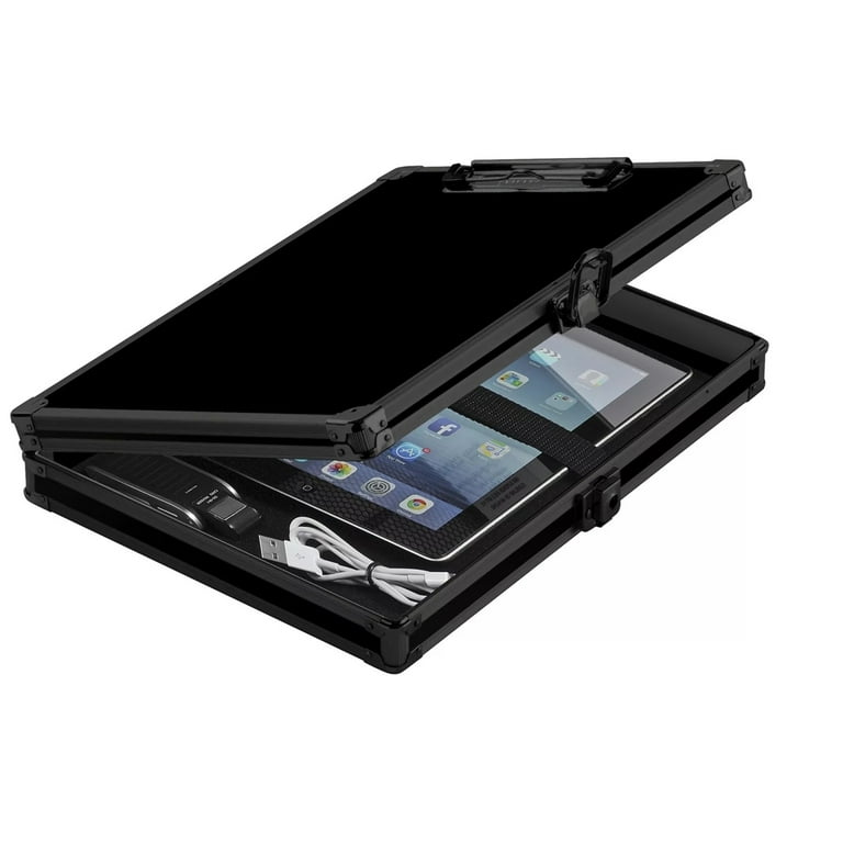 Vaultz Locking Storage Clipboard with Compartments, Box Clip