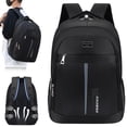 thumbnail image 2 of Black Laptop Backpack, Water Resistant Travel Daypack, Office School Computer Bag, 2 of 9