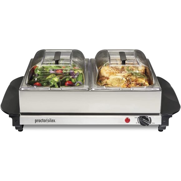 Oster Buffet Server Warming Tray A Triple Tray Quart Stainless Steel