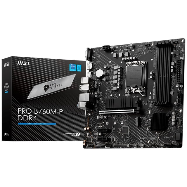 Tarjeta Madre MSI PRO B760M-P DDR4 LGA 1700 4x DDR4 2x M.2 PCIe 4.0 Micro ATX