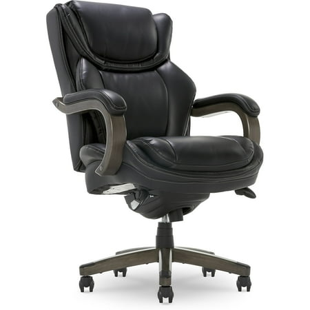 UPC: 0887909070828 | La-Z-Boy Harnett Ergonomic Faux Leather Swivel Executive Chair Black (46253A)