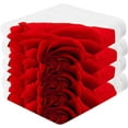 thumbnail image 2 of SKYSONIC 6 PCS Cotton Washcloths Towel Set, Highly Absorbent & Soft Baby Wash Cloths 12"x 12" Face Hand Towels for Bathroom, Multi-Purpose Fingertip Towels (Red Rose), 2 of 7