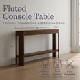 thumbnail image 3 of Alaterre Furniture Fluted Wood Console Table - 56in Modern Entryway Table with Storage Shelf, Brown, 3 of 5