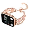 thumbnail image 2 of Dwitch Bracelet Band Compatible for Apple Watch 38mm 40mm 41mm, Adjustable Bling Crystal Handmade iWatch Band Series SE 9 8 7 6 5 4 3 2 1,Elastic Jewelry Bangle Wristband for Women Girl,Rosegold, 2 of 4