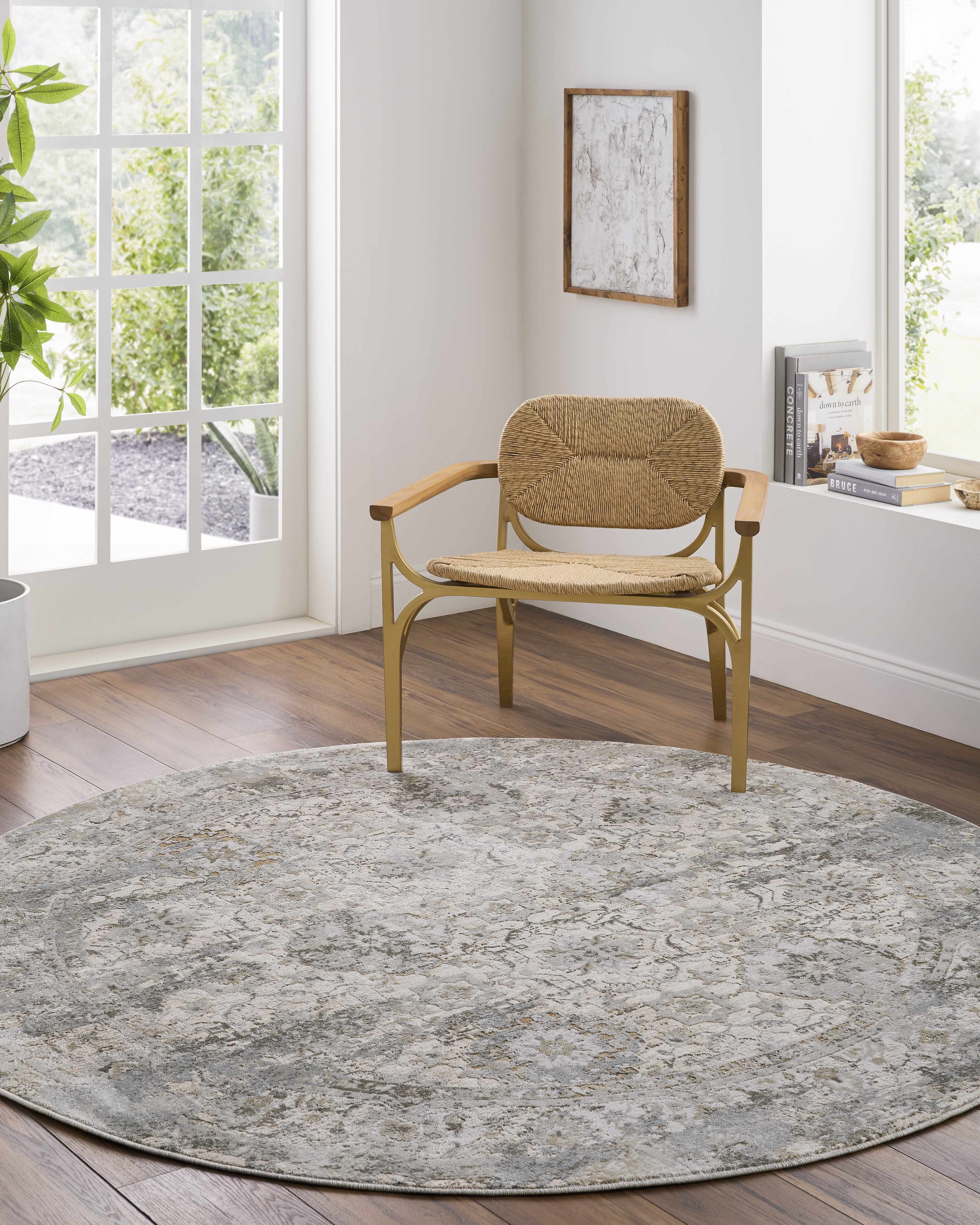 Hauteloom Njema Living Room, Bedroom Area Rug - Traditional - LightGray, Charcoal, Cream - 7'10" x 10'2"