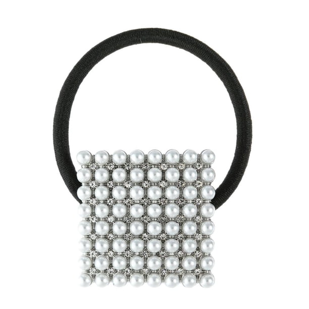 Cinta Elástica Perla Para El Cabello Plata Sunnimix Bandas para el cabello de las mujeres