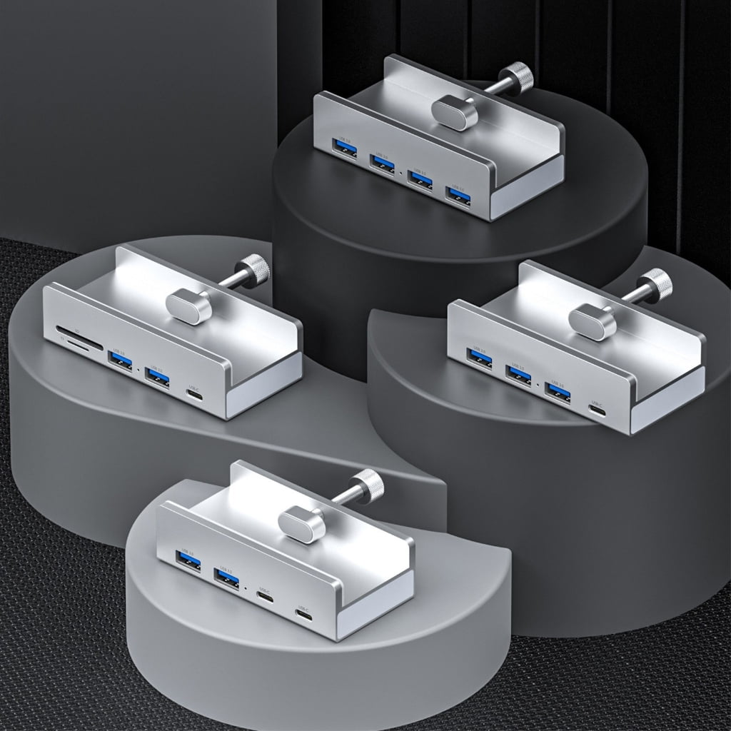 Zeiwohndc 4Ports USB3.0 HUBs USB Splitter Adapter with Power Supply Clip-type Multiple