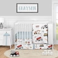 thumbnail image 3 of Sweet Jojo Designs Construction Truck Boy Baby Playmat Tummy Time Infant Play Mat - Grey Yellow Orange Red and Blue Transportation, 3 of 5