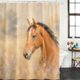 thumbnail image 2 of Brown Horse Head Bathroom Shower Curtains with 12 Hooks Polyester Waterproof Shower Curtain for Stalls and Bathtubs Vintage Farmhouse Western Decorative Bathroom Privacy Curtain 36x78 Inches, 2 of 9