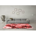 thumbnail image 3 of Ahgly Company Machine Washable Indoor Square Abstract Red Modern Area Rugs, 4' Square, 3 of 4