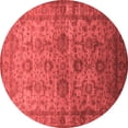 thumbnail image 1 of Ahgly Company Indoor Round Oriental Red Industrial Area Rugs, 4' Round, 1 of 4