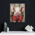 thumbnail image 4 of Nawypu Christmas Pig Canvas Wall Art Print Funny pig Painting Poster, funny farm animal Mural for Bedroom Bathroom and Kitchen Framed, 4 of 4