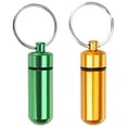 thumbnail image 1 of 2 Pcs Mini Pill Fob Aluminum Alloy Keychain Pill Holder Emergency Aspirin Holder Waterproof, 1 of 8