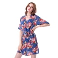 thumbnail image 2 of Mr & Mrs Right Women Short Floral Cotton Robe Bride Bridesmaid Getting Ready Coverup Gift,Navy XS, 2 of 4